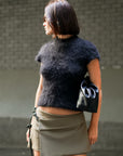 Tie Mini Skirt Khaki