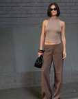 Rue Raw Edge Pant Coffee