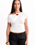 Mara Ruched Top Milk