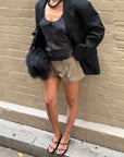 Tailored Mini Short Khaki