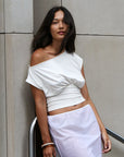 Mara Ruched Top Milk